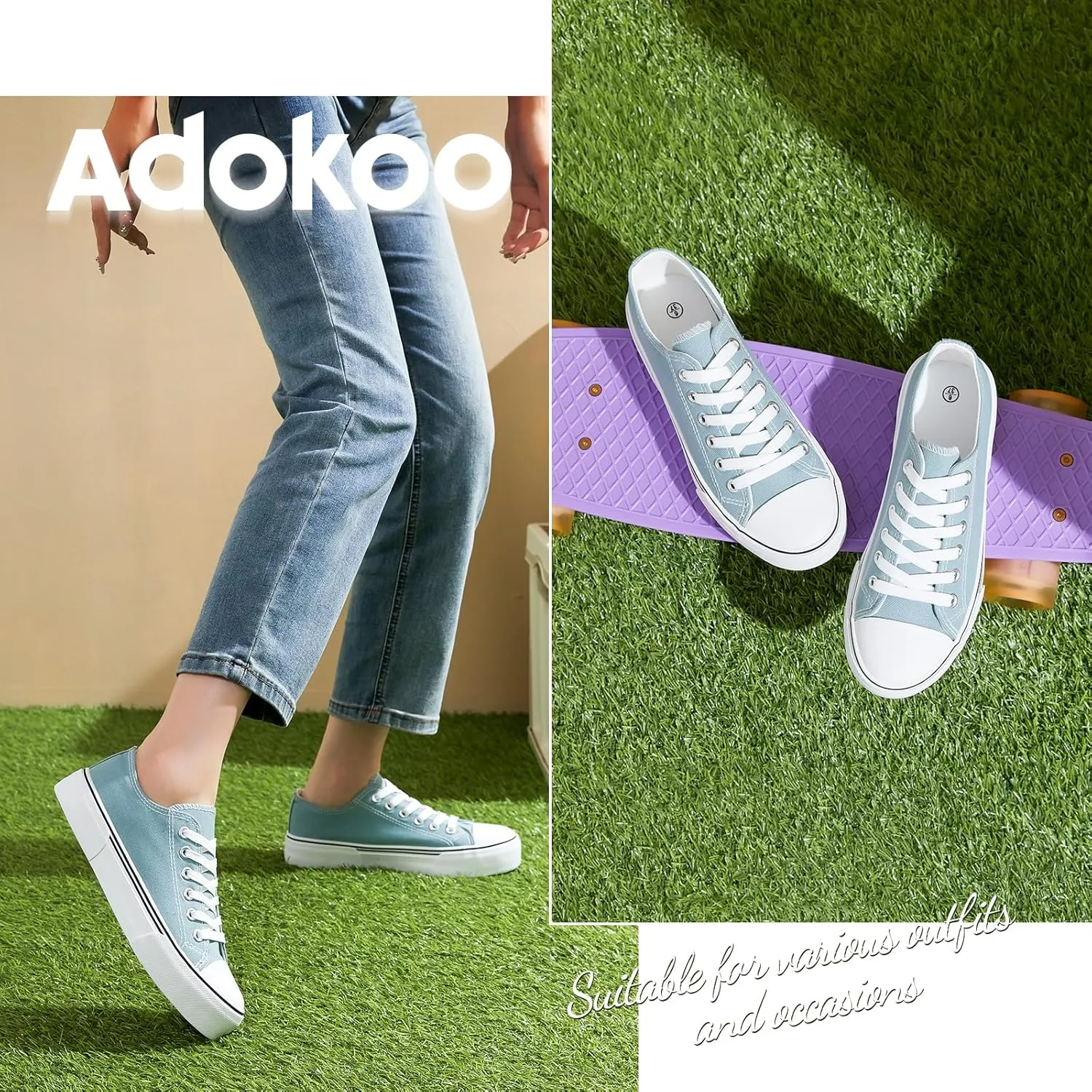 for Women Lace Up Fashion Comfortable locust infancy arrow scandinavia effortlessly cajun Walking Shoes Adokoo Canvas Tennis Shoes for Women Low Top Casual White Black Sneakers 