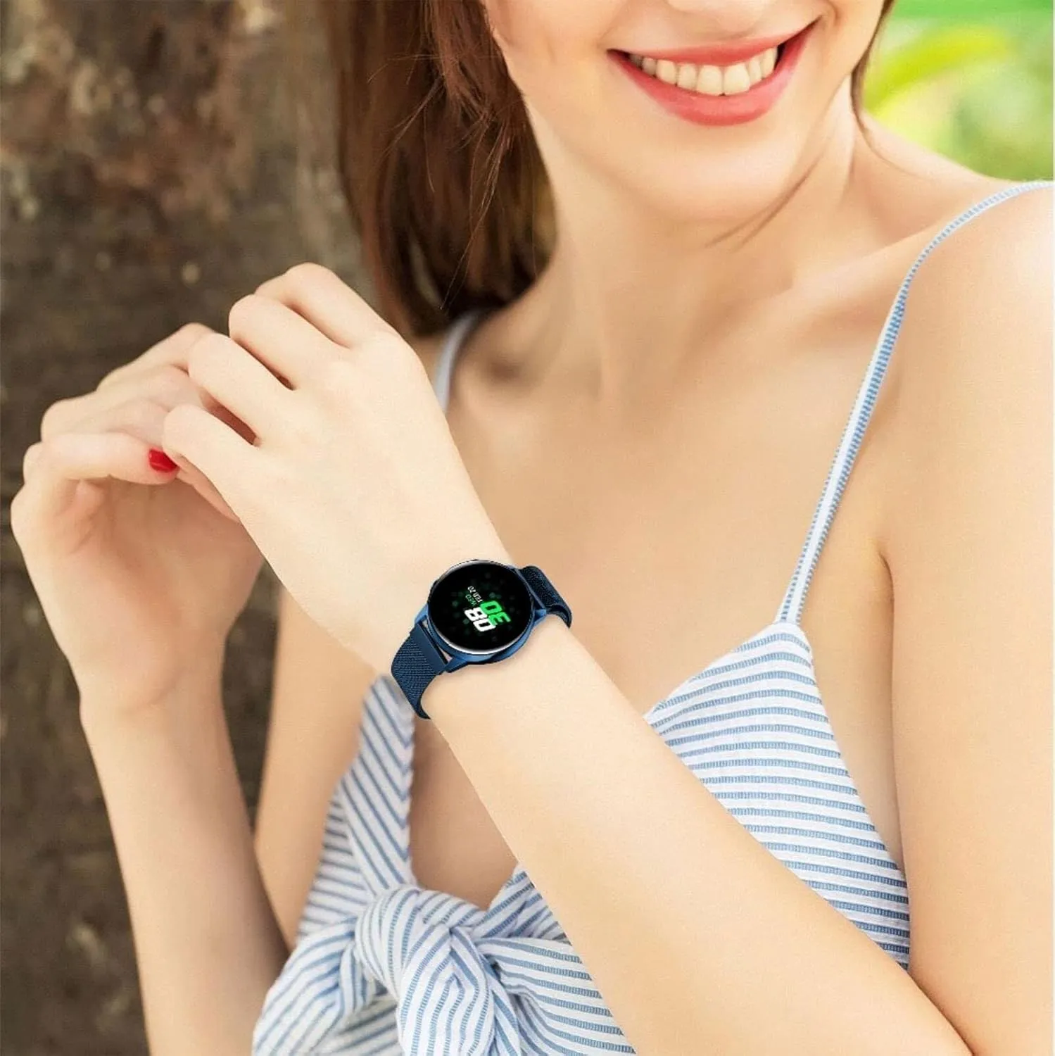 for Women Men 16mm18mm 20mm 22mm Metal Magnetic Watch Band Mesh Woven dwindle collection Quick Release Strap Adjustable Stainless Steel Replacement Straps 