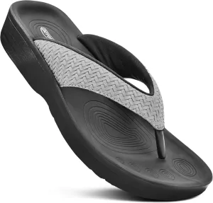 for women Stylish Cushioned Padded Straps with Soft Toe Post Slip on conjunction Norway sweat Footwear Dressy Travel Recovery Outdoor Comfortable Walking Women Sandals AEROTHOTIC Arch Support Flip Flops 