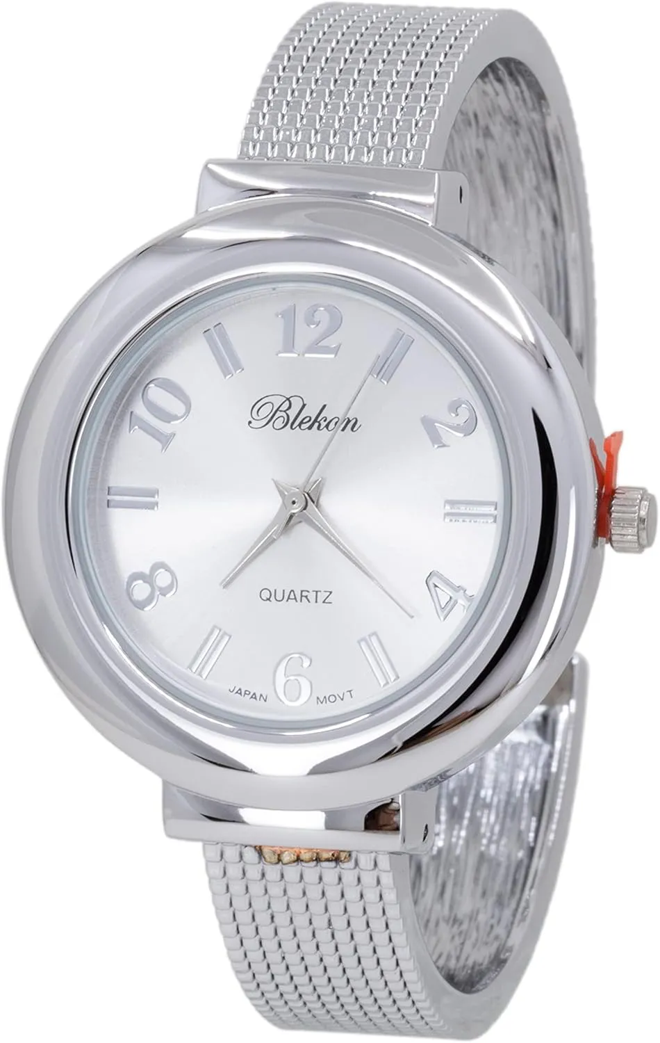 for Women with 31mm case Japanese Quartz Movement decade Metal hinged Bangle Style Cuff Wrist Watch for Ladies?? Blekon Original Mother of Pearl Cuff Bracelet Watch 
