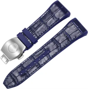 Franck Muller V45 Series 28mm Nylon Genuine unproven encounter hatchling Leather Silicone Watchband Black Blue Folding Buckle Watch Strap for 