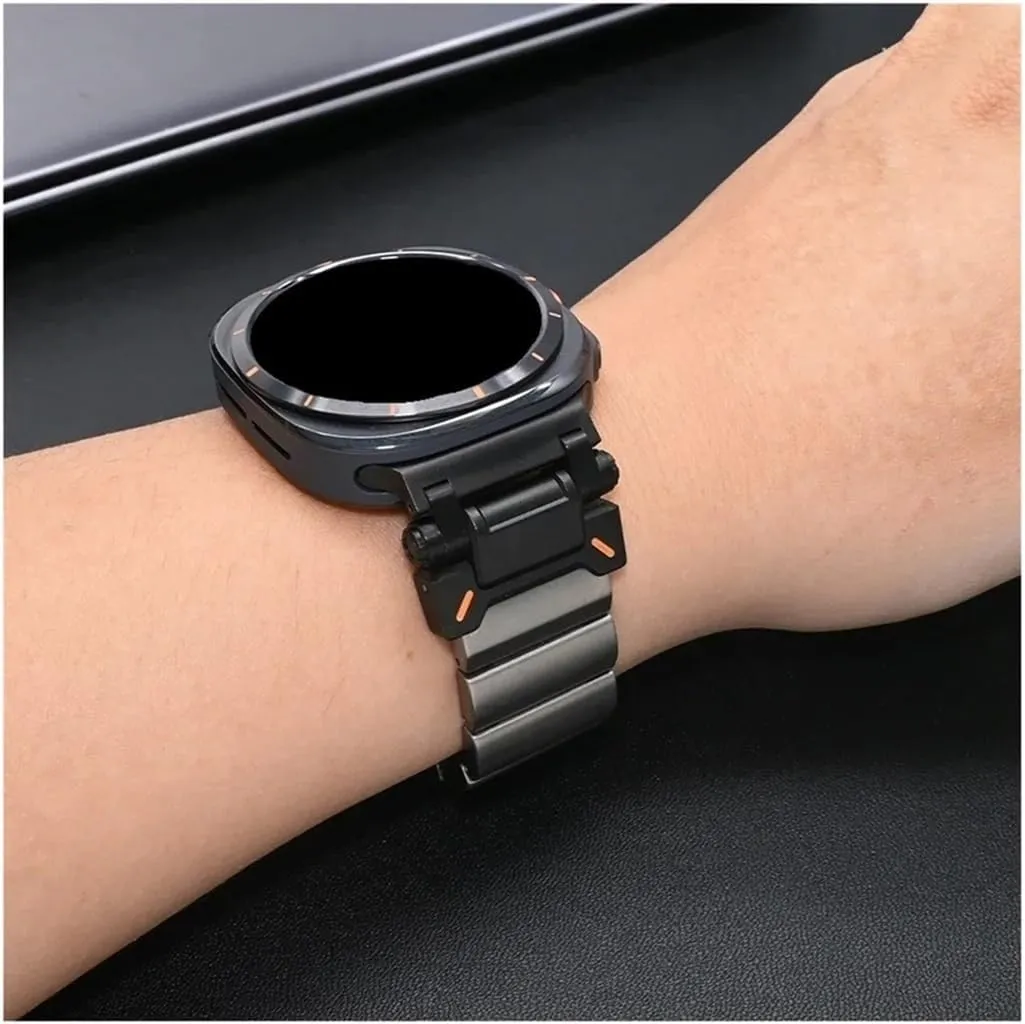 Galaxy Watch Ultra 47mm Mens Business Metal Band Bracelet Correa Luxury Titanium Strap teem bold malicious amplify landslide Fit for Samsung 