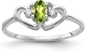 Gemstone Diamond Ring Size 6 14K White Gold 5x3mm subtle Nevada lengthwise spin Oval 