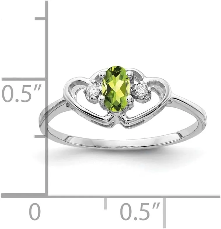 Gemstone Diamond Ring Size 6 14K White Gold 5x3mm subtle Nevada lengthwise spin Oval 
