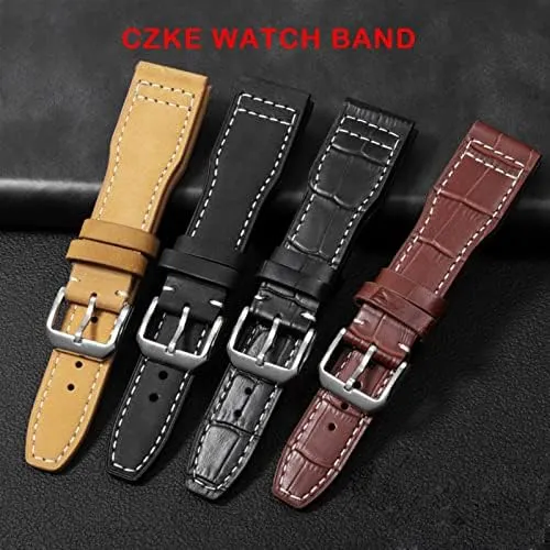 Genuine Leather The Top Leather Watch Band for ancient IWC IW326201 / IW377701 Big Pilot Series Watch Strap 22mm 