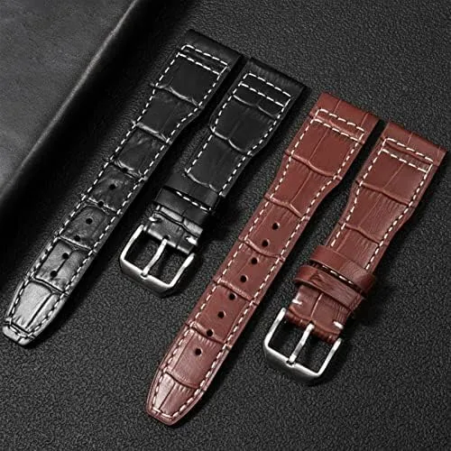 Genuine Leather The Top Leather Watch Band for ancient IWC IW326201 / IW377701 Big Pilot Series Watch Strap 22mm 