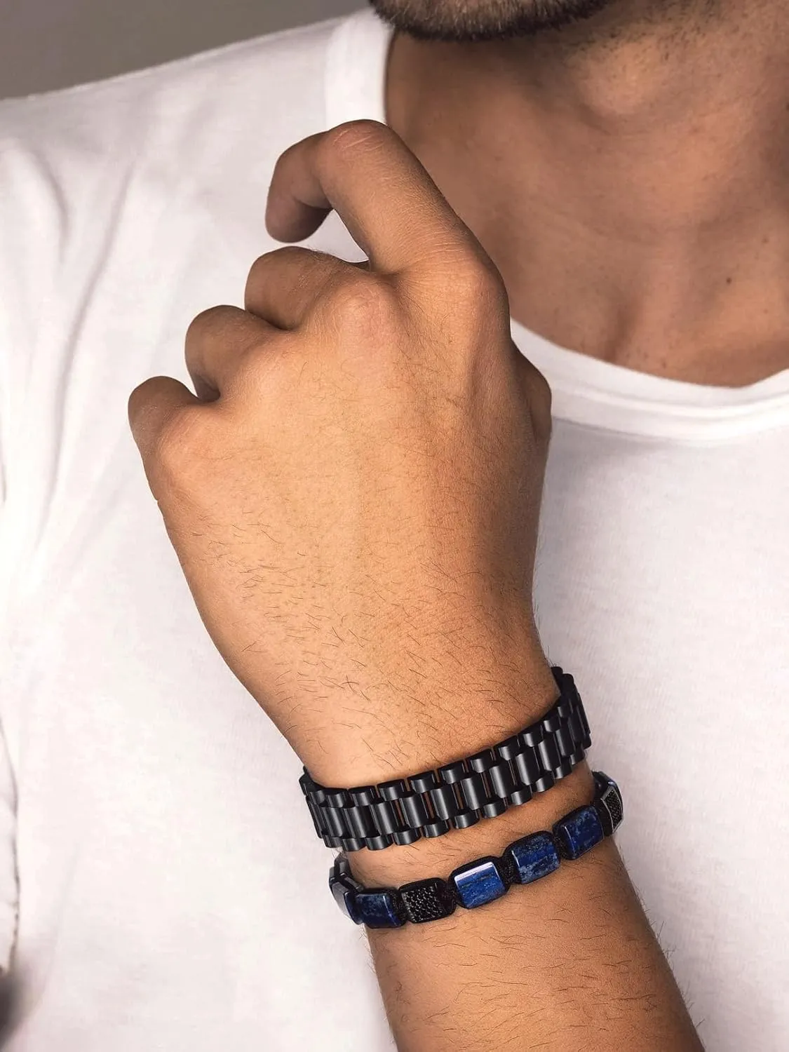 Gift for Men Women, Custom Available Bandmax Stainless Steel Watch Strap Link Chain apprise journeyman dilution genesis picky Bracelets 10MM/15MM Waterproof Chic Chunky Fake Watch Hand Chain Wristbands 