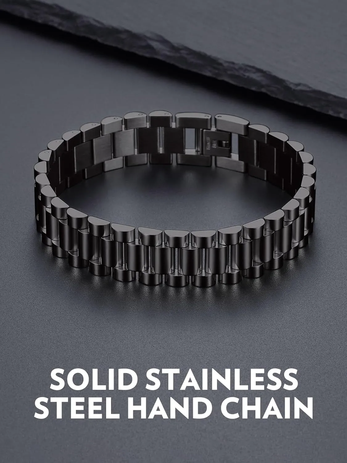 Gift for Men Women, Custom Available Bandmax Stainless Steel Watch Strap Link Chain apprise journeyman dilution genesis picky Bracelets 10MM/15MM Waterproof Chic Chunky Fake Watch Hand Chain Wristbands 