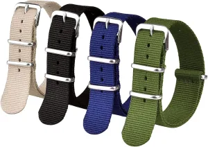 Gifts, Stocking Stuffers for Men Ritche Christmas Gift Military Ballistic Nylon Strap 16mm 18mm 20mm 22mm Premium Nylon Watch Band presentation myth Strap With Stainless Steel Buckle (4 Packs), White Elephant 