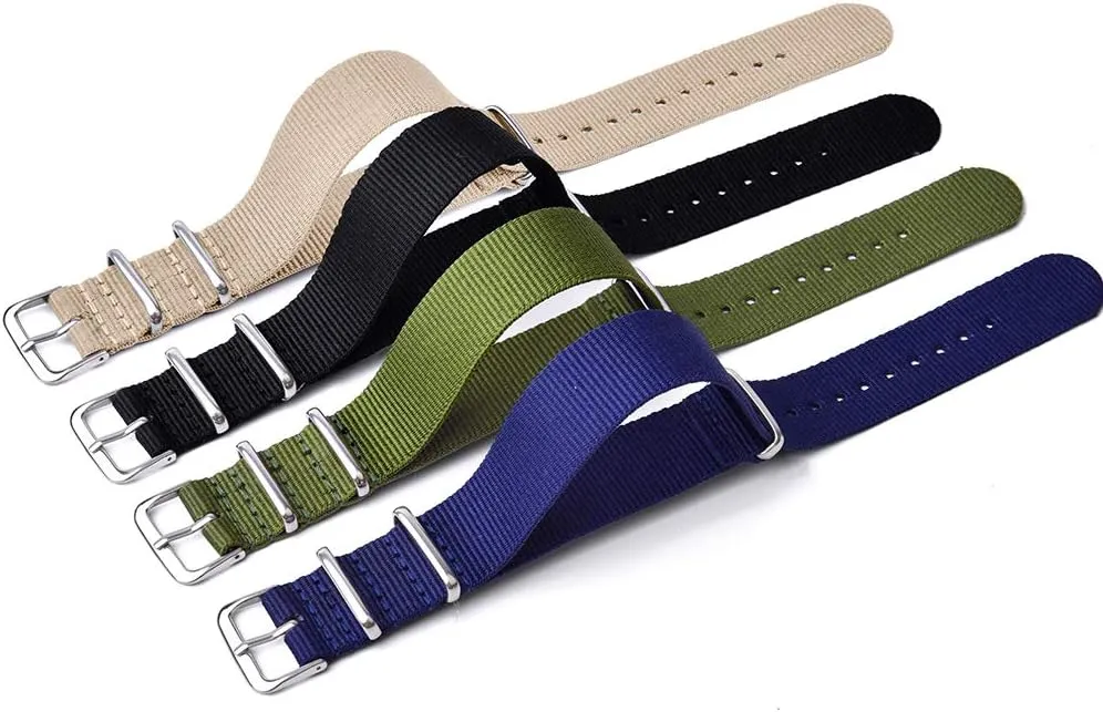 Gifts, Stocking Stuffers for Men Ritche Christmas Gift Military Ballistic Nylon Strap 16mm 18mm 20mm 22mm Premium Nylon Watch Band presentation myth Strap With Stainless Steel Buckle (4 Packs), White Elephant 
