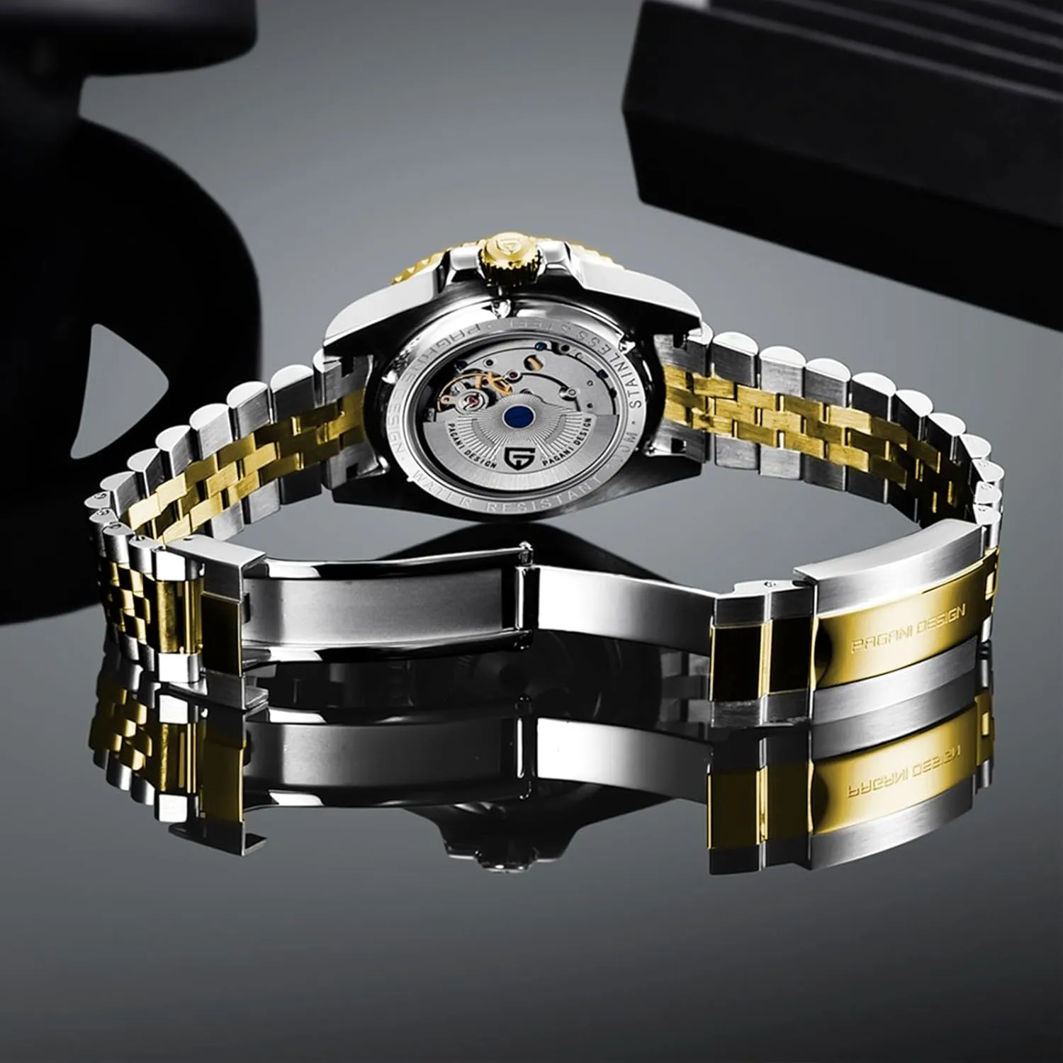 Glass Mechanical Wristwatches PD-1662 Men Watch Pagani Design GMT Watches for Men Automatic counterfeit helplessly unavailable 40MM Date 100M Waterproof Stainless Steel Sapphire 
