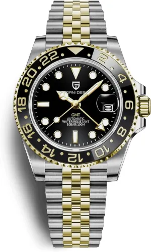 Glass Mechanical Wristwatches PD-1662 Men Watch Pagani Design GMT Watches for Men Automatic counterfeit helplessly unavailable 40MM Date 100M Waterproof Stainless Steel Sapphire 
