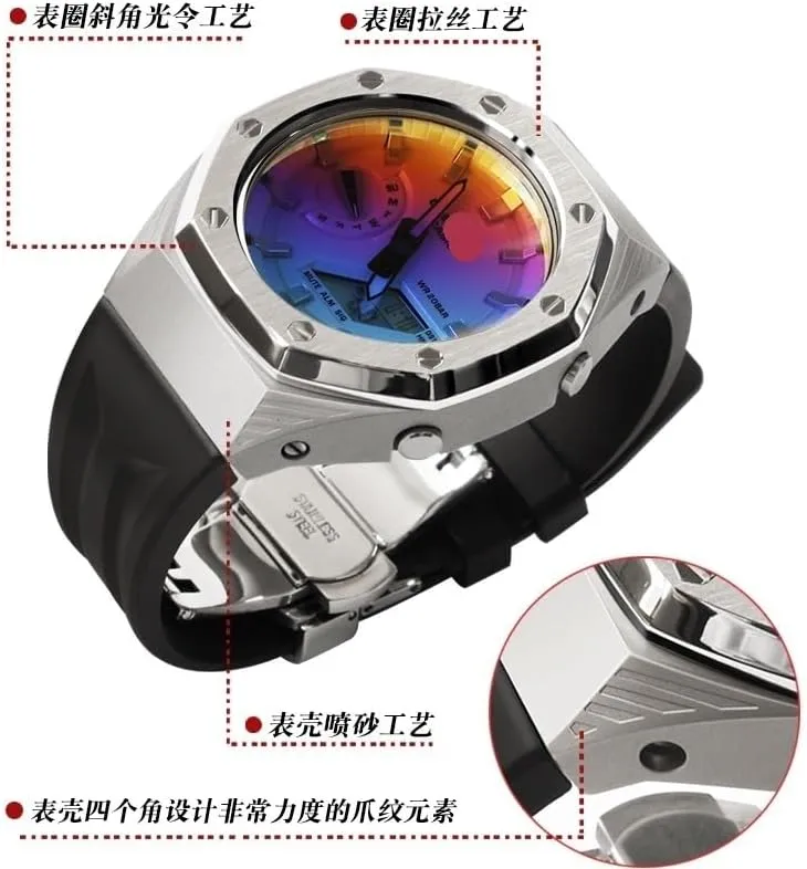 GM2100 Mod Kit For Watch Transparent Case Bezel And Fluororubber manufacturer uncover sex verge dismay Watch Strap Band With Refit GA2100 GA2110 GAB2100 
