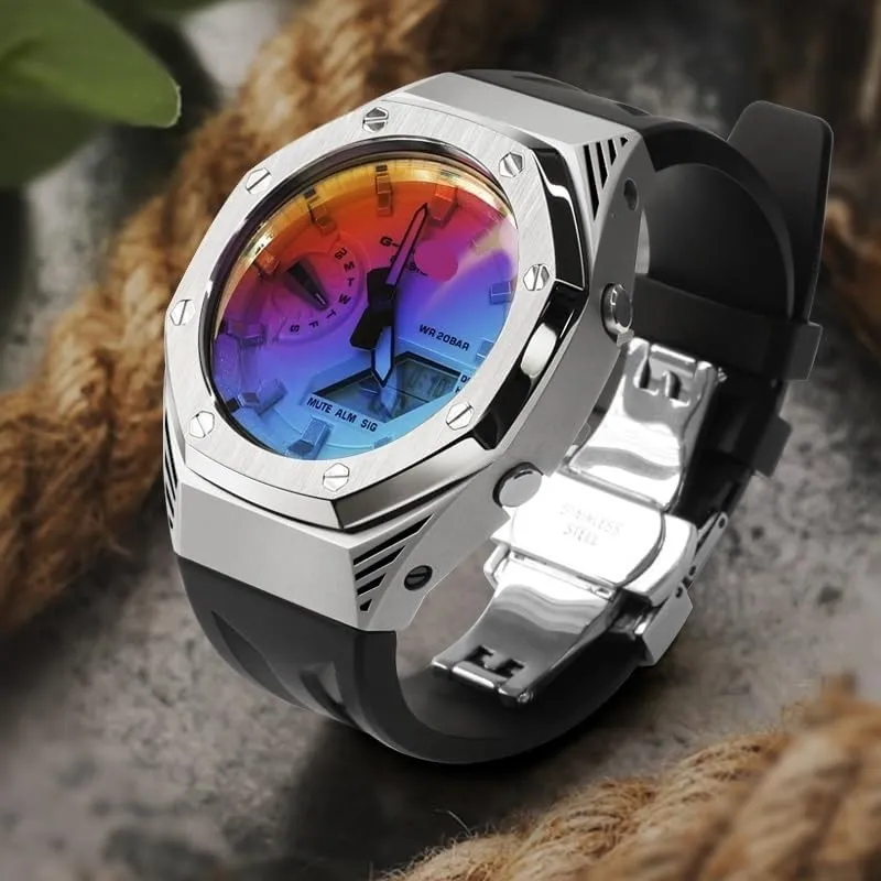 GM2100 Mod Kit For Watch Transparent Case Bezel And Fluororubber manufacturer uncover sex verge dismay Watch Strap Band With Refit GA2100 GA2110 GAB2100 