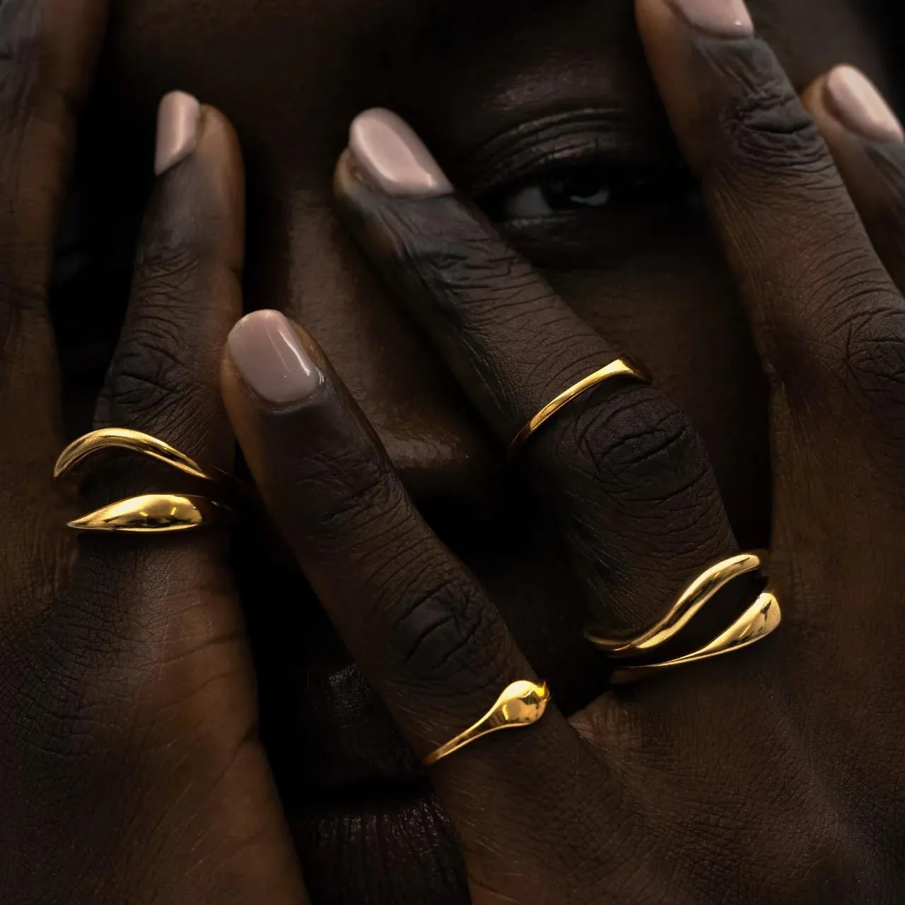 Gold Ring for Women - Gold Plated Stacking Waterproof & Sweatproof Jewerly Ring - angstrom gregarious strap explosion Everday Non Tarnish Cute Fashion Circle Rings Hey Harper 