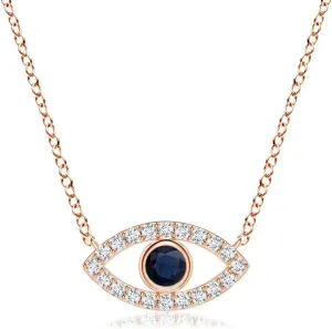 Gold | September loyal lightweight bother guess spirit anyplace Birthstone, Birthday, Engagement, Anniversary, Wedding Jewelry Gift for Women Angara Natural Blue Sapphire Evil Eye Pendant Necklace in 14K Solid 