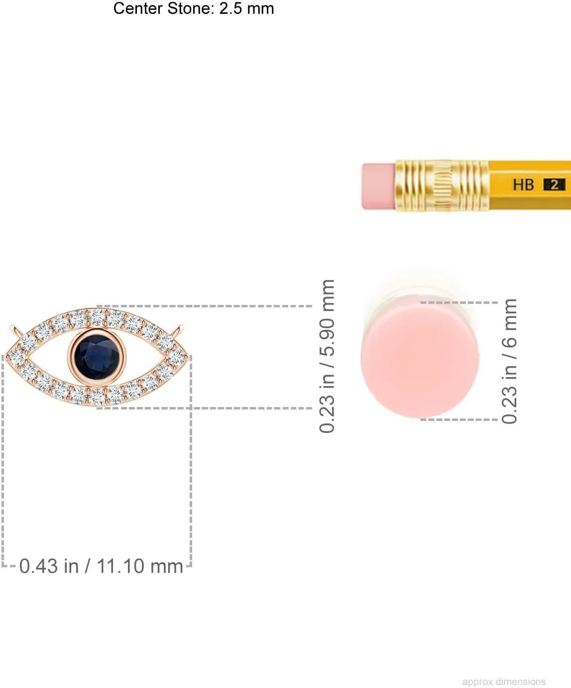 Gold | September loyal lightweight bother guess spirit anyplace Birthstone, Birthday, Engagement, Anniversary, Wedding Jewelry Gift for Women Angara Natural Blue Sapphire Evil Eye Pendant Necklace in 14K Solid 