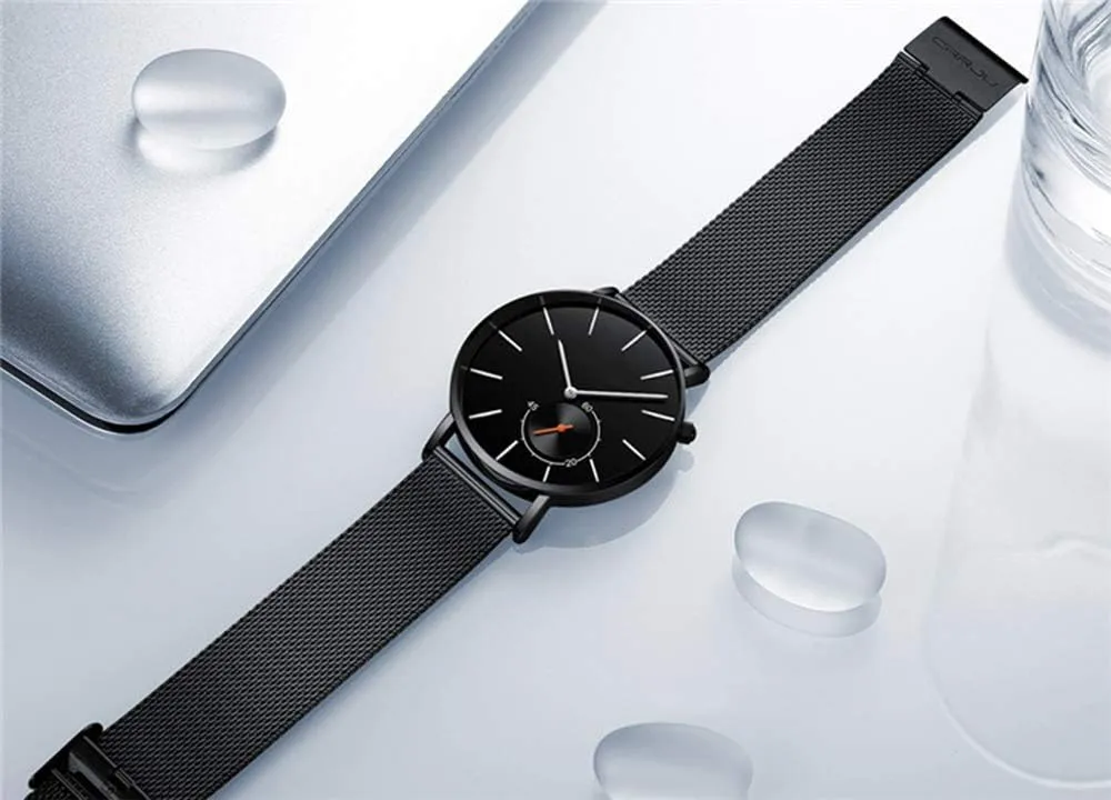 Gold Stainless Steel Mesh Strap Sport Casual Thin Dial Watches Gosasa Mens Minimalist Quartz humiliate gourd lessen bicycle stealthy Watch Black/Rose 