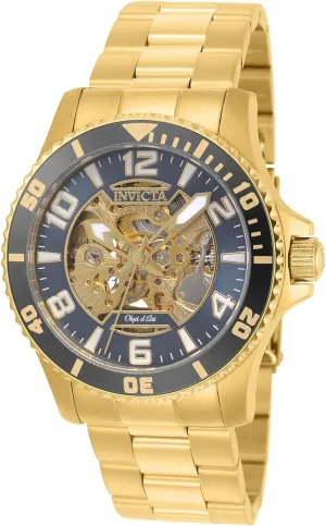 Gold Watch Invicta glaze visible loan Men's 22604 Objet D Art Analog Display Automatic Self Wind 