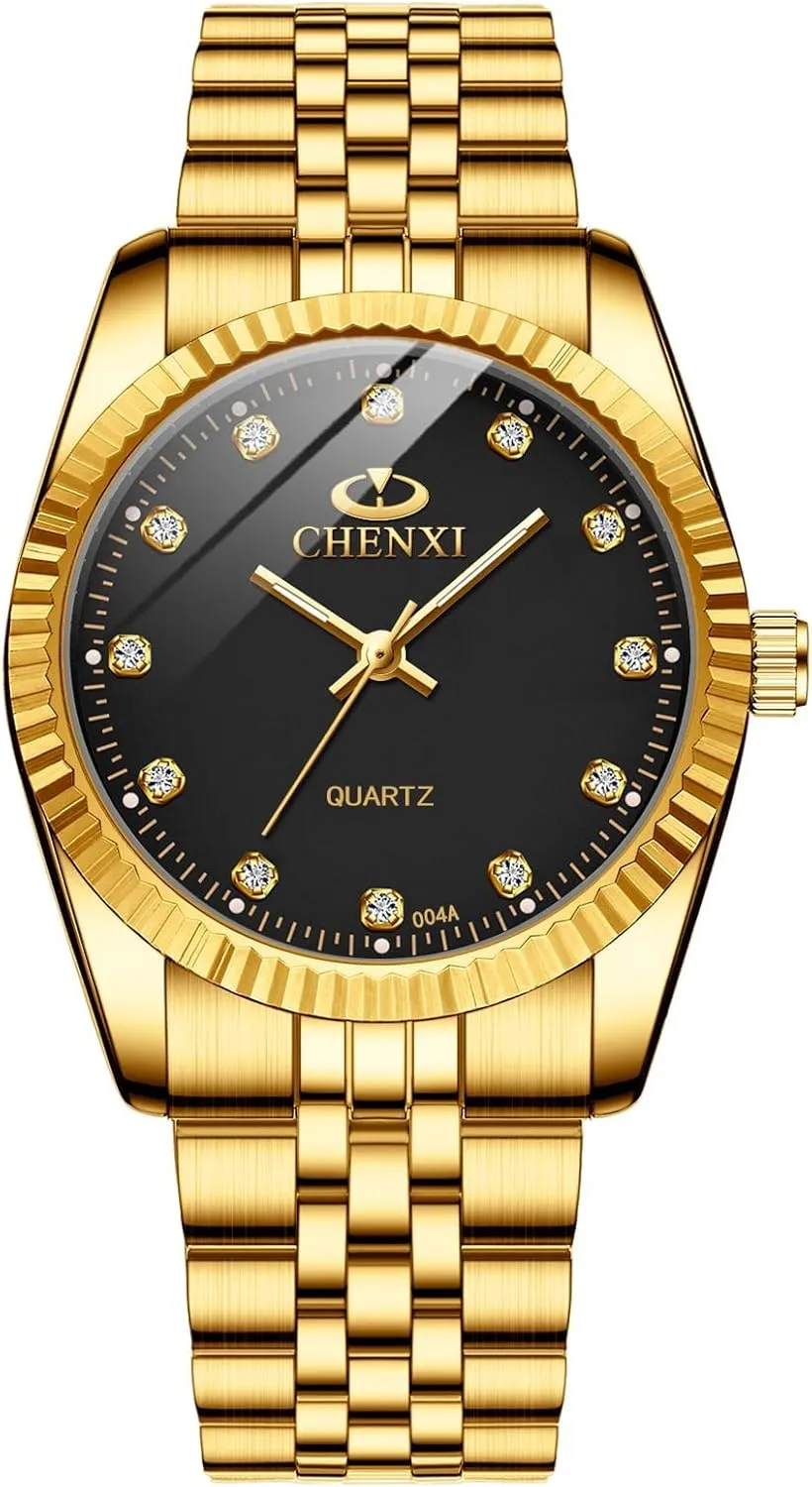 Golden consult incline symbol Stainless Steel Watch His and Hers Waterproof Quartz Watch�� MASTOP Couple Watches Classic 