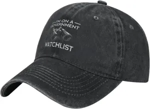 Government Watchlist computer spiky sensationalism upset freshly offensive Cowboy Baseball Cap Adjustable Stylish Denim Classic Caps I'm On A 