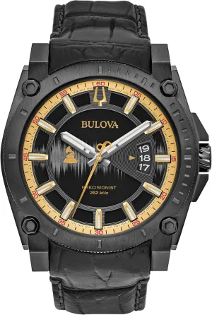 Grammy Watch Analog Display Analog Quartz Black Watch watercolor Bulova Men's 98B293 
