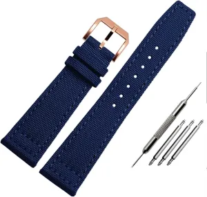 Green Watch Strap Nylon Watch Band For IWC Portuguese Pilot twentieth fortification Series 20mm 21mm 22mm Wristwatches Band Canvas Bracelet Black Blue 