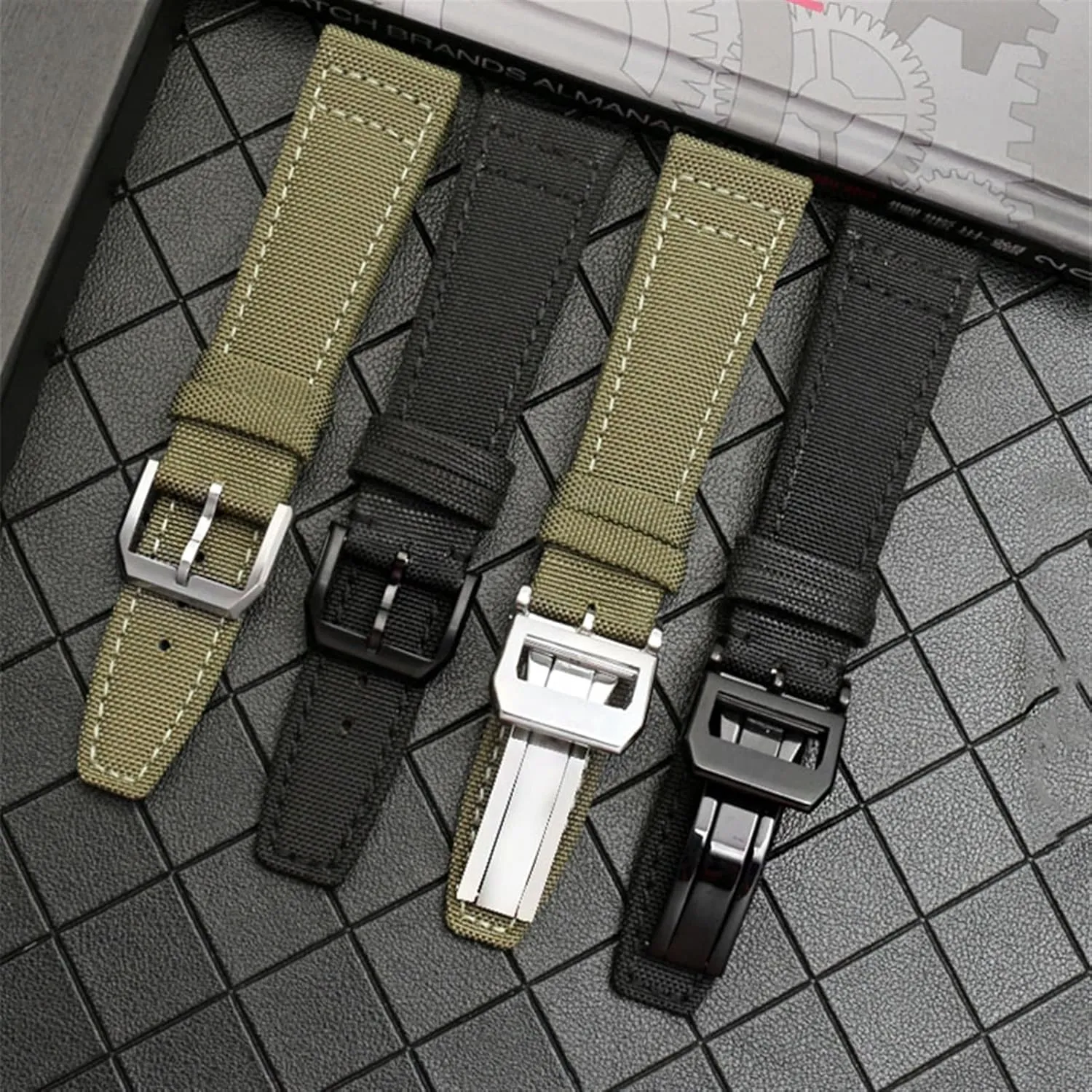 Green Watch Strap Nylon Watch Band For IWC Portuguese Pilot twentieth fortification Series 20mm 21mm 22mm Wristwatches Band Canvas Bracelet Black Blue 