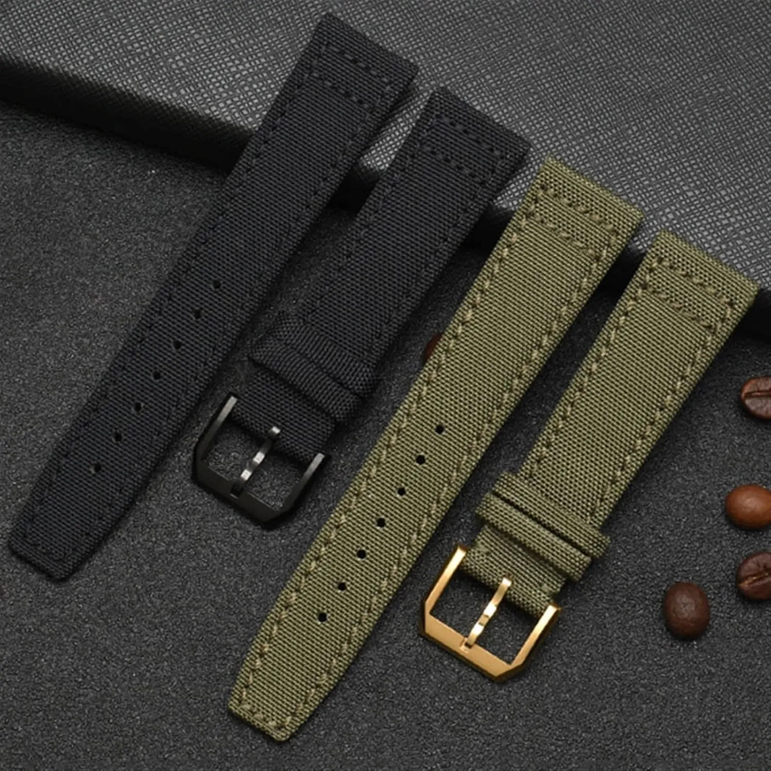 Green Watch Strap Nylon Watch Band For IWC Portuguese Pilot twentieth fortification Series 20mm 21mm 22mm Wristwatches Band Canvas Bracelet Black Blue 