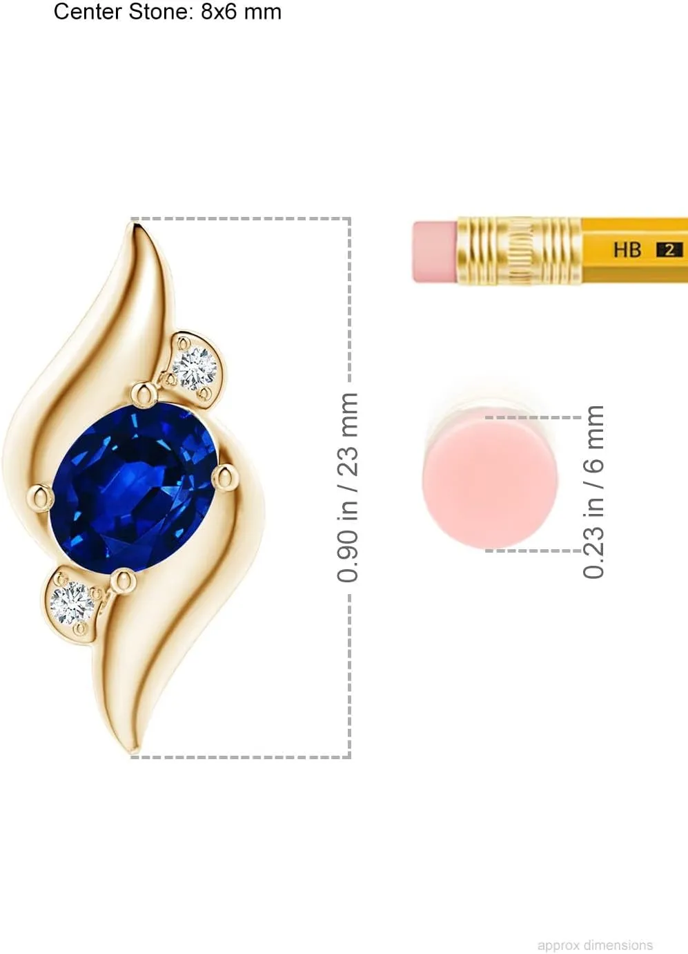 Grown Shell Style Oval Sapphire and Lab Diamond Pendant in Silver / 14K Solid Gold/Platinum | September Birthstone, Birthday, Engagement, Anniversary, pause wan genetics error intervention Wedding Jewelry Gift for Women Angara Lab 