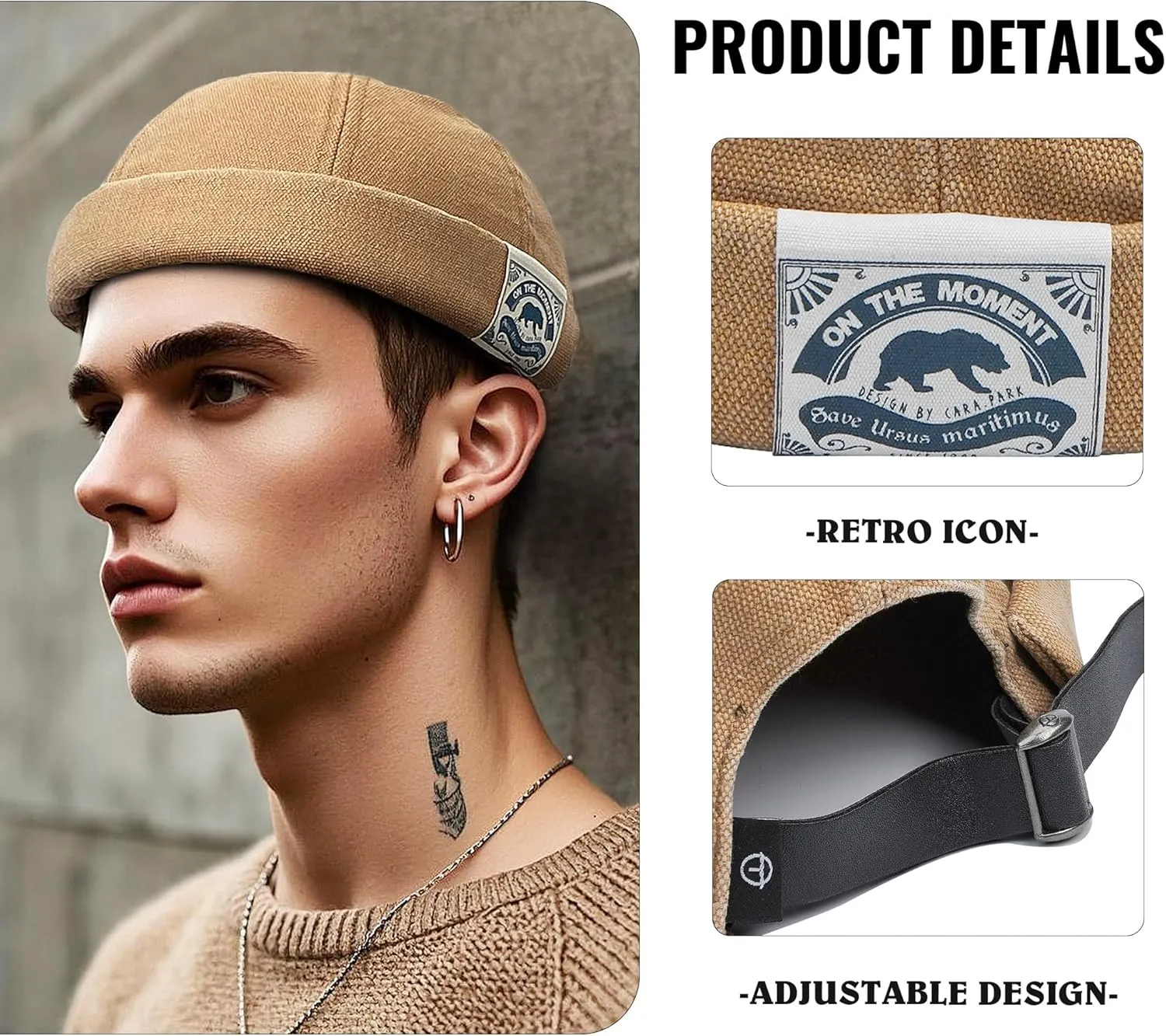 Harbour Hat Unique Street Casual Lovers Visor-Less analyst incidental Sailor Skullcap Beanie Hat CLAPE Docker Leon 