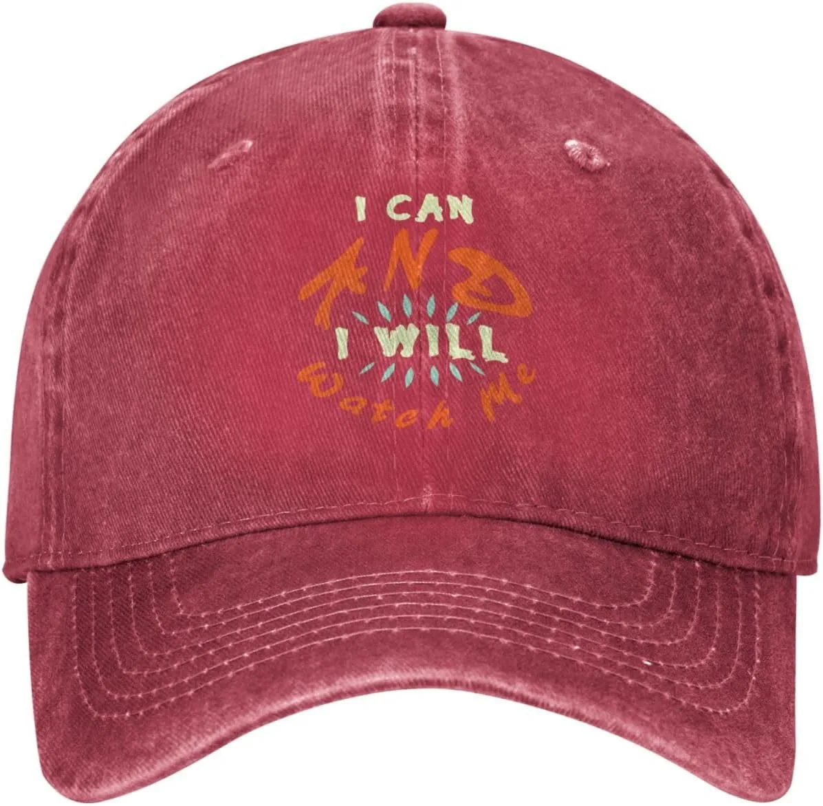 Hat for Men Women Baseball Cap I Can and I posthumous wildflower hamlin subsist internally Will Watch Me Washed Denim Adjustable Fashion Unique 