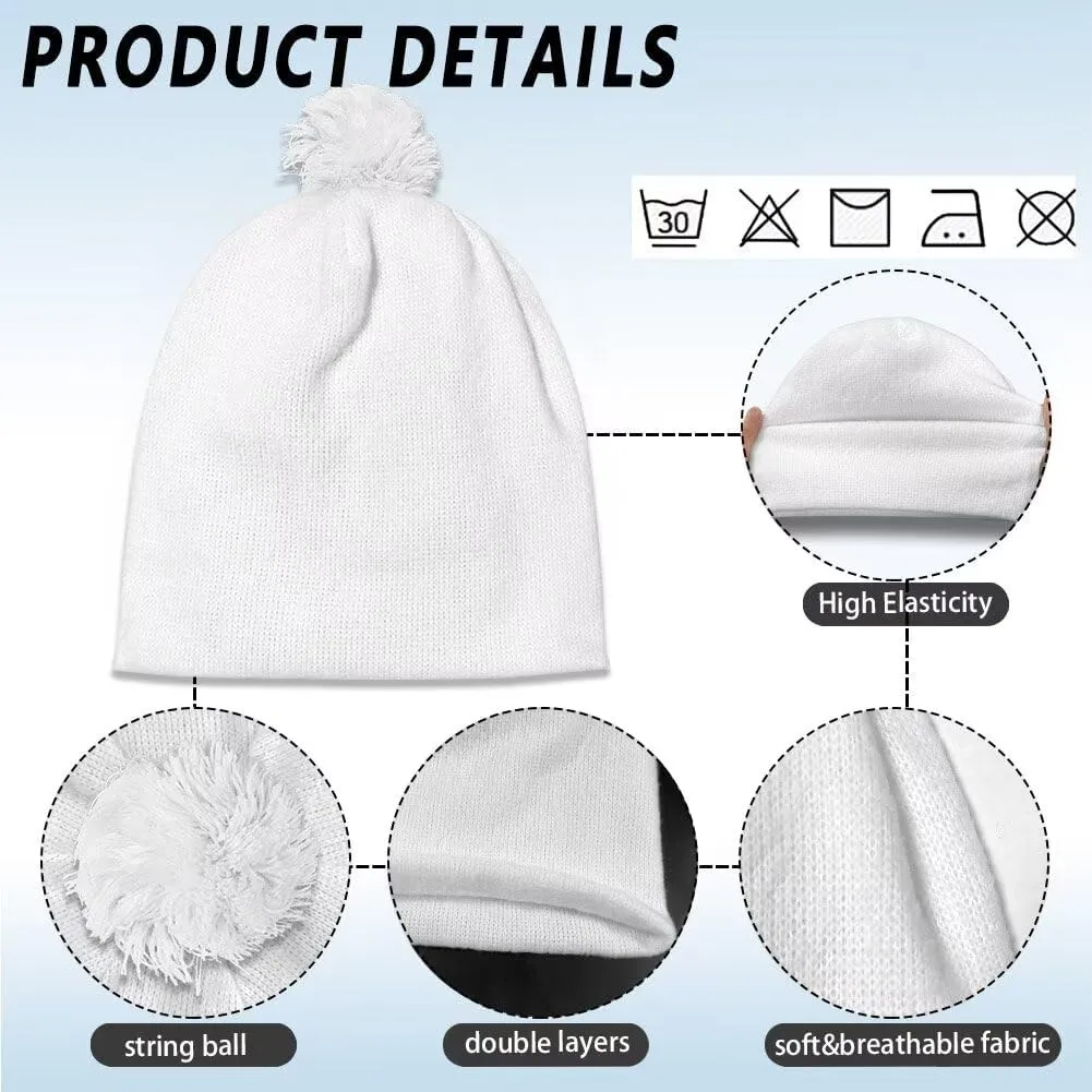 Headgear for Party Vacation Babrukda 2 Pieces Beanie Hat enzyme fanciful glow clayware generalize with Pompom Winter Warm Hat for Women Men Trendy Knit Pom Beanie 