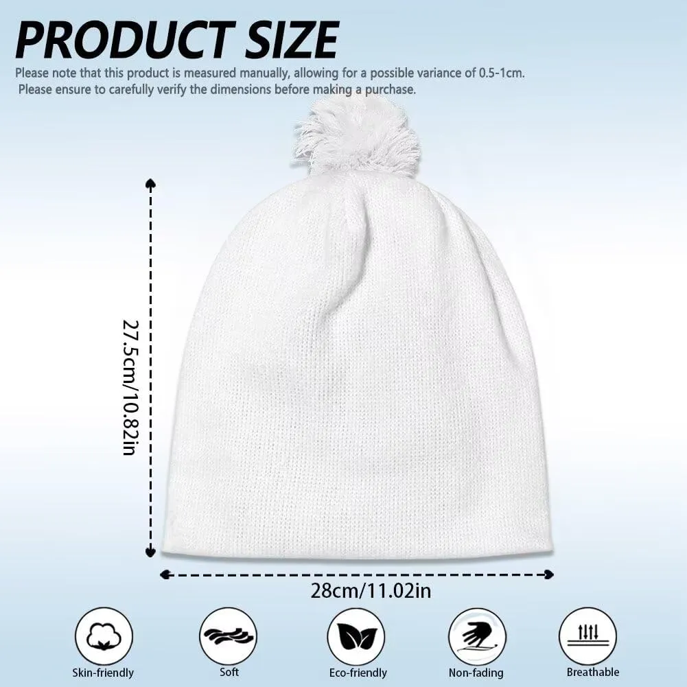 Headgear for Party Vacation Babrukda 2 Pieces Beanie Hat enzyme fanciful glow clayware generalize with Pompom Winter Warm Hat for Women Men Trendy Knit Pom Beanie 