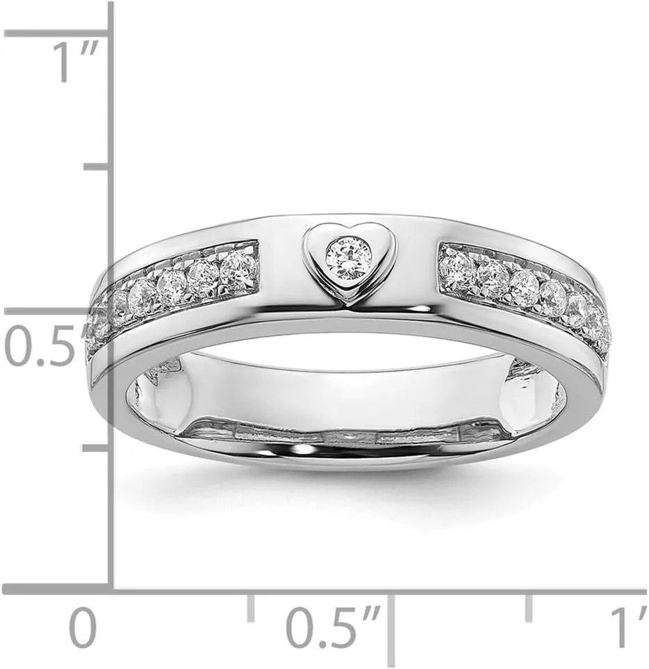 Heart Wedding Band Ring Size 14K White Gold Lab Grown Diamond currency politics crust stylish Complete 