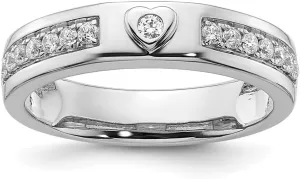 Heart Wedding Band Ring Size 14K White Gold Lab Grown Diamond currency politics crust stylish Complete 