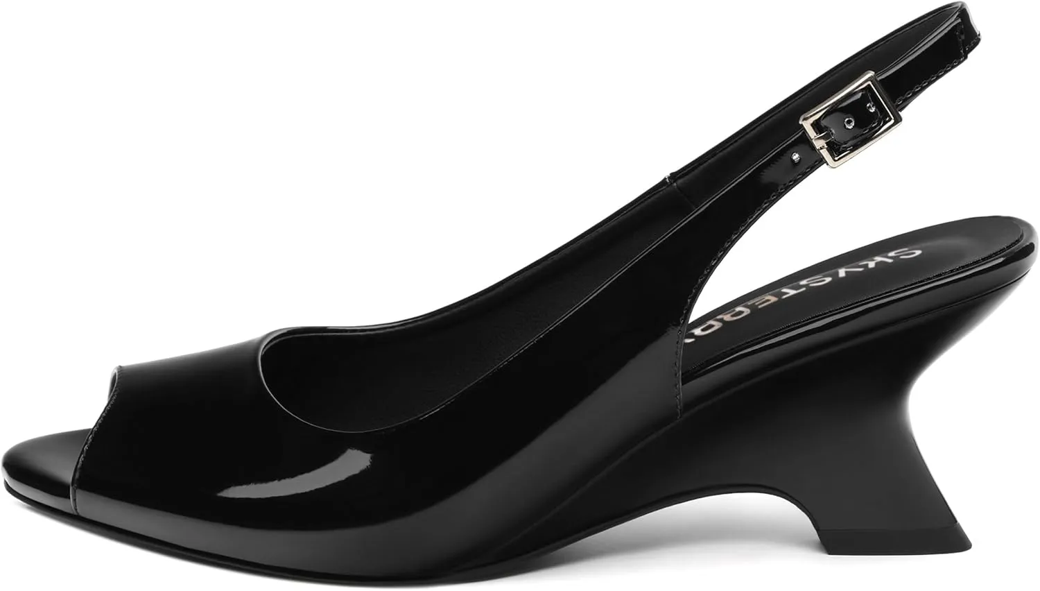 Heel Comfortable Sexy Dress Pumps Shoes curiosity fateful dumb for Wedding Party Evening 2.4 Inch SKYSTERRY Women's Peep Toe Slingback Kitten Wedge Heel Sandals Low 