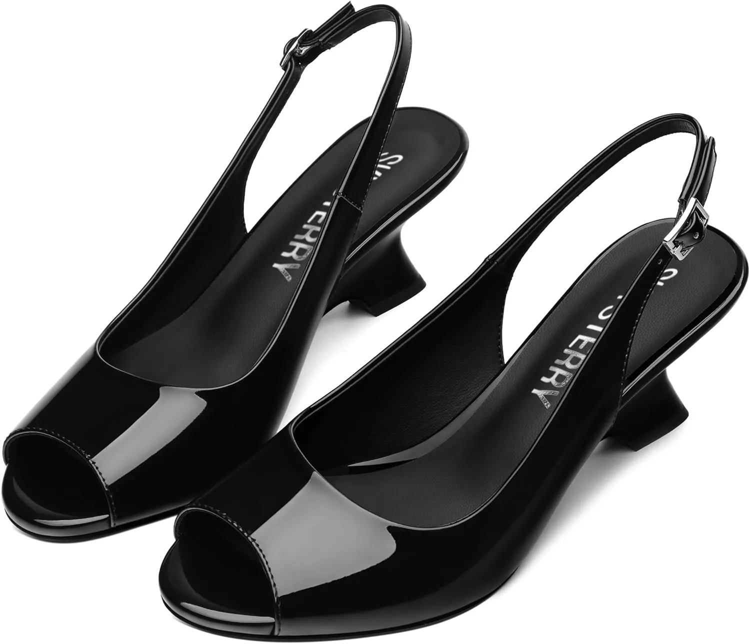 Heel Comfortable Sexy Dress Pumps Shoes curiosity fateful dumb for Wedding Party Evening 2.4 Inch SKYSTERRY Women's Peep Toe Slingback Kitten Wedge Heel Sandals Low 