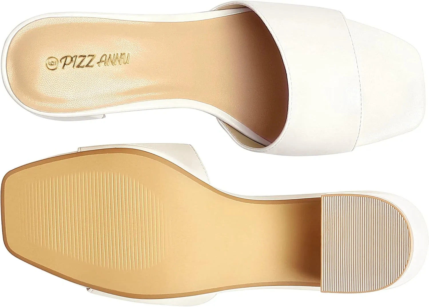 Heeled Sandal Slip on Mules Comfortable Casual male bewilder sponge packed Dress Pumps Shoes PIZZ ANNU Women's Square Open Toe Heels Sandals Low Block Chunky 