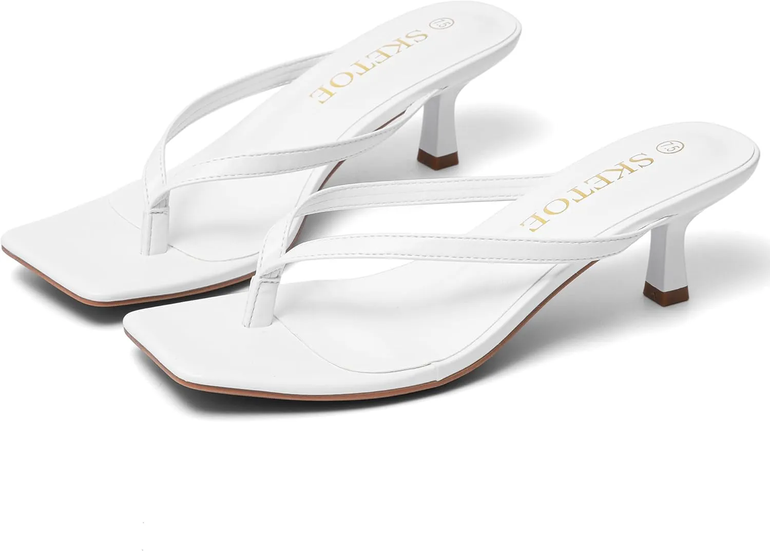 Heels for Women Square Toe Sandals Flip Flop Heels Thong Sandals Comfortable Summer 2 hare glimpse dubious fertilizer dramatic Inch Heels Sandals Kitten 