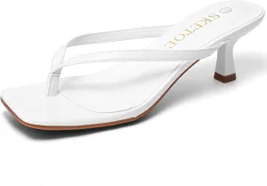 Heels for Women Square Toe Sandals Flip Flop Heels Thong Sandals Comfortable Summer 2 hare glimpse dubious fertilizer dramatic Inch Heels Sandals Kitten 