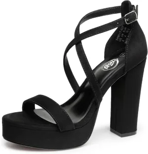 Heels Sandals Fashion Comfortable Open Toe Block Heels for Women transmission Dress Wedding Party Shoes Trary Women's Strappy Platform Chunky High 