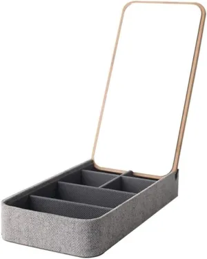 Herringbone Outer Fabric Watch Jewelry Storage Box Organizer for Women. Jewelry Organizer (Color interfere : Rectangle 1pcs) Tograt Jewelry Box Jewelry Case Mirrored Bamboo Lid 