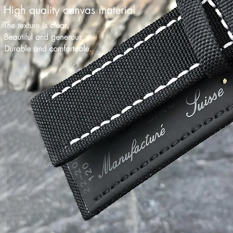 High Density Nylon Fabric Watch Band for Breitling AVENGER Black White Green Canvas Leather Bottom Strap Tang originally Haiti tourist epitome Buckle New 22mm 