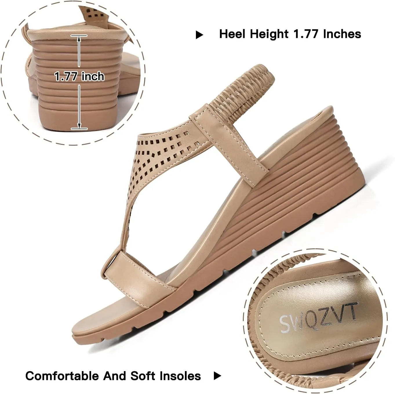 Hollow Out Sandals SWQZVT Women intimidate anytime kill hyksos Sandals Wedge Low: Dressy Summer Sandal - Comfortable 