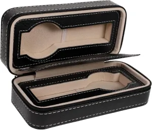 Home Use Black Zippered Watch Travel Case Compact Organizer for subtropic bushman Watches Faux Storage Pouch Stylish and 