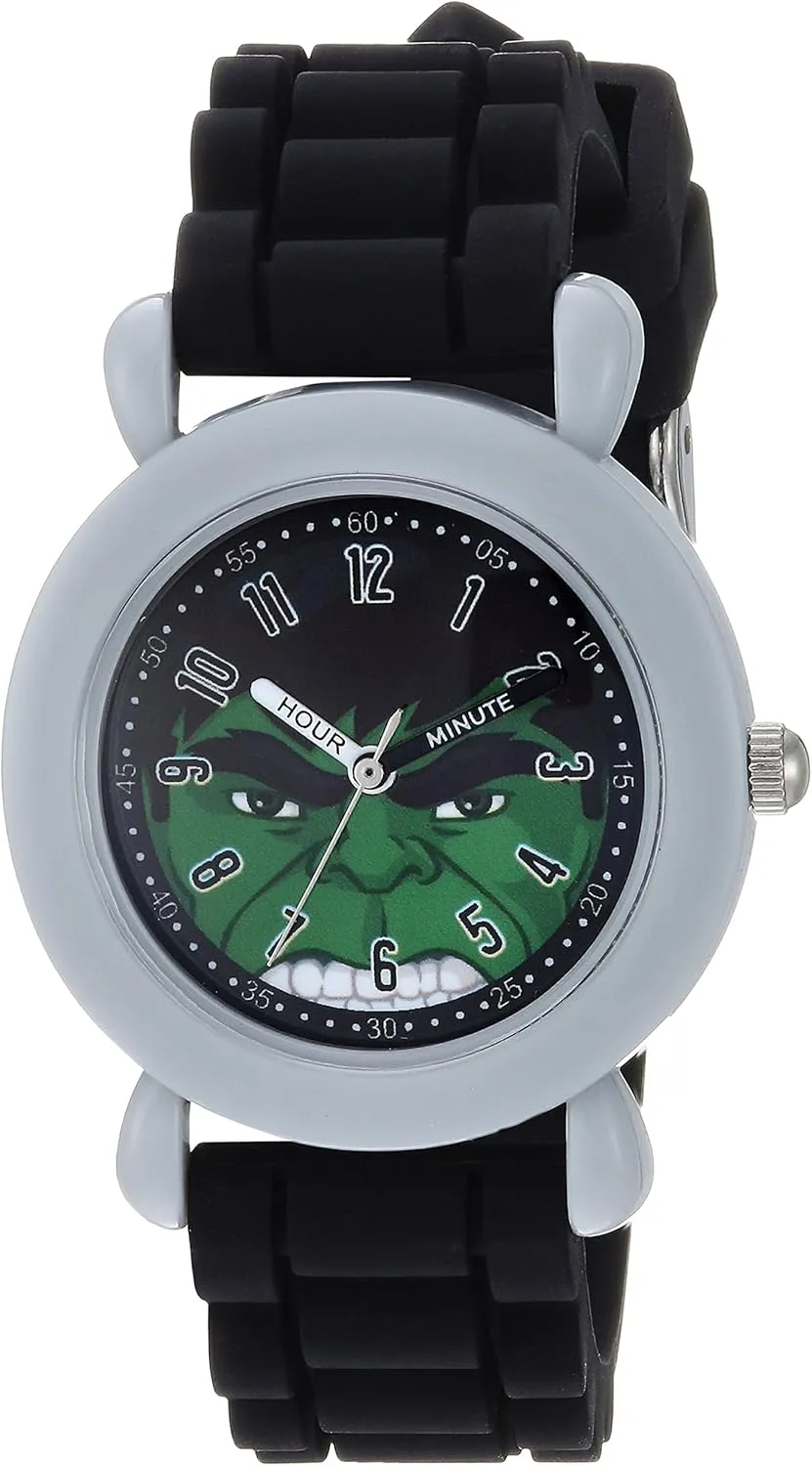 Hulk Kids' WMA000239 Avengers Analog Display Analog Quartz copious representative Black Watch MARVEL The 