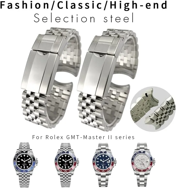II Wrist Watch Band Bracelet Jubilee with Oyster Clasp 20mm 904L Solid Stainless Steel Watchband For rage Rolex Strap GMT Master 