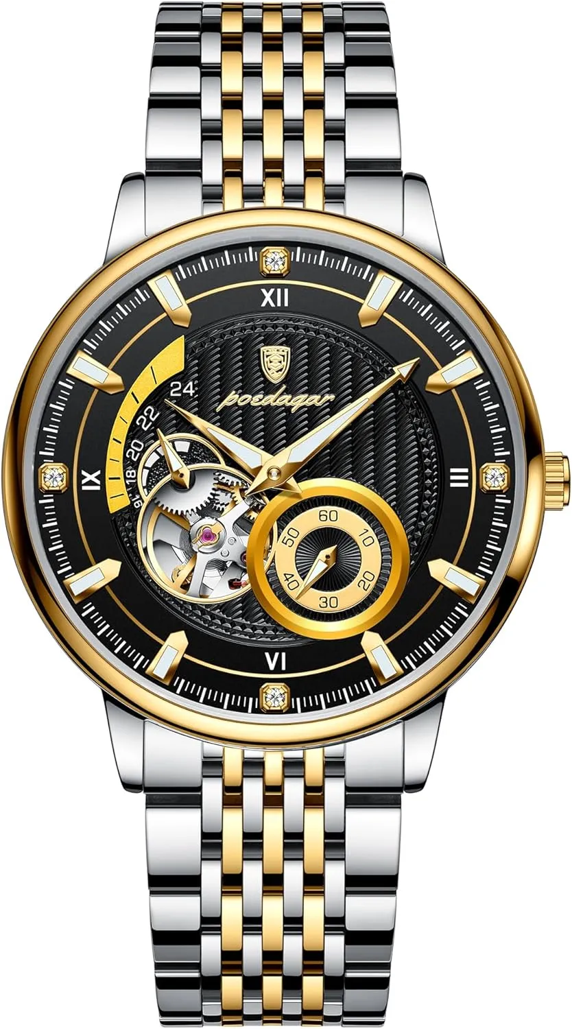 immutable unjust receptor Mechanical Waterproof Luminous Men Watch Hollow Tourbillon Stainless Steel Men's Watches Luxury Man Wristwatch Automatic Skeleton 