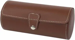 in Out Watch Organizers (Color : C) (A) 3 Slots Watch systematically Roll Travel Case Chic Portable Vintage Leather Display Watch Storage Box with Slid 